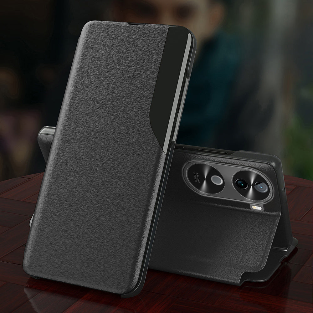 Vivo V40e 5G Luxury Half Window Leather Flip Case