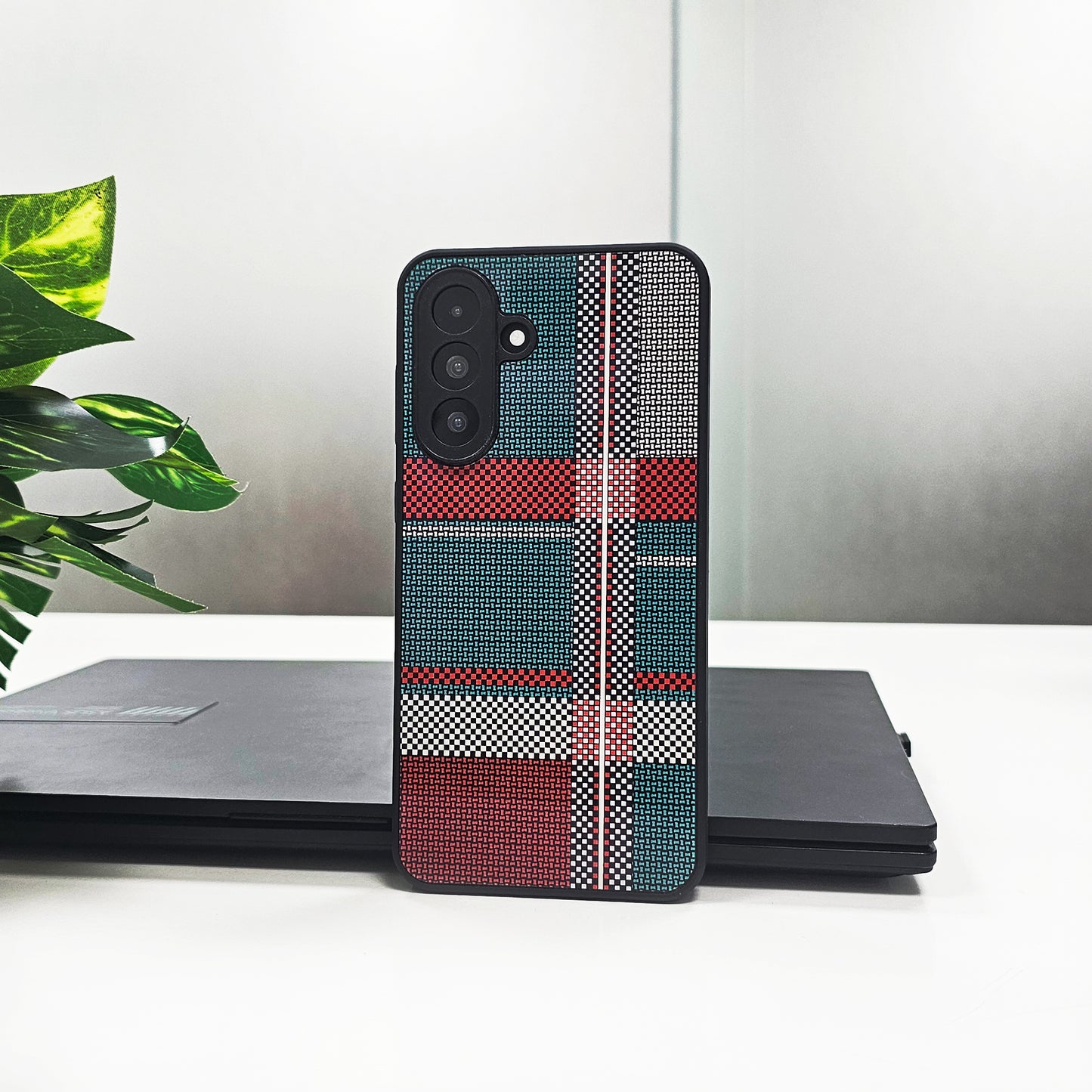 Samsung Galaxy A36 5G Luxury Grid Pattern Glass Back Shockproof Case