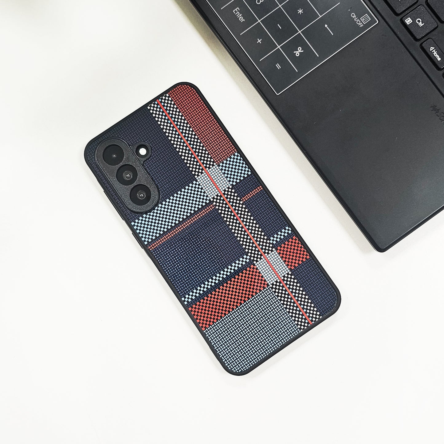 Samsung Galaxy A36 5G Luxury Grid Pattern Glass Back Shockproof Case