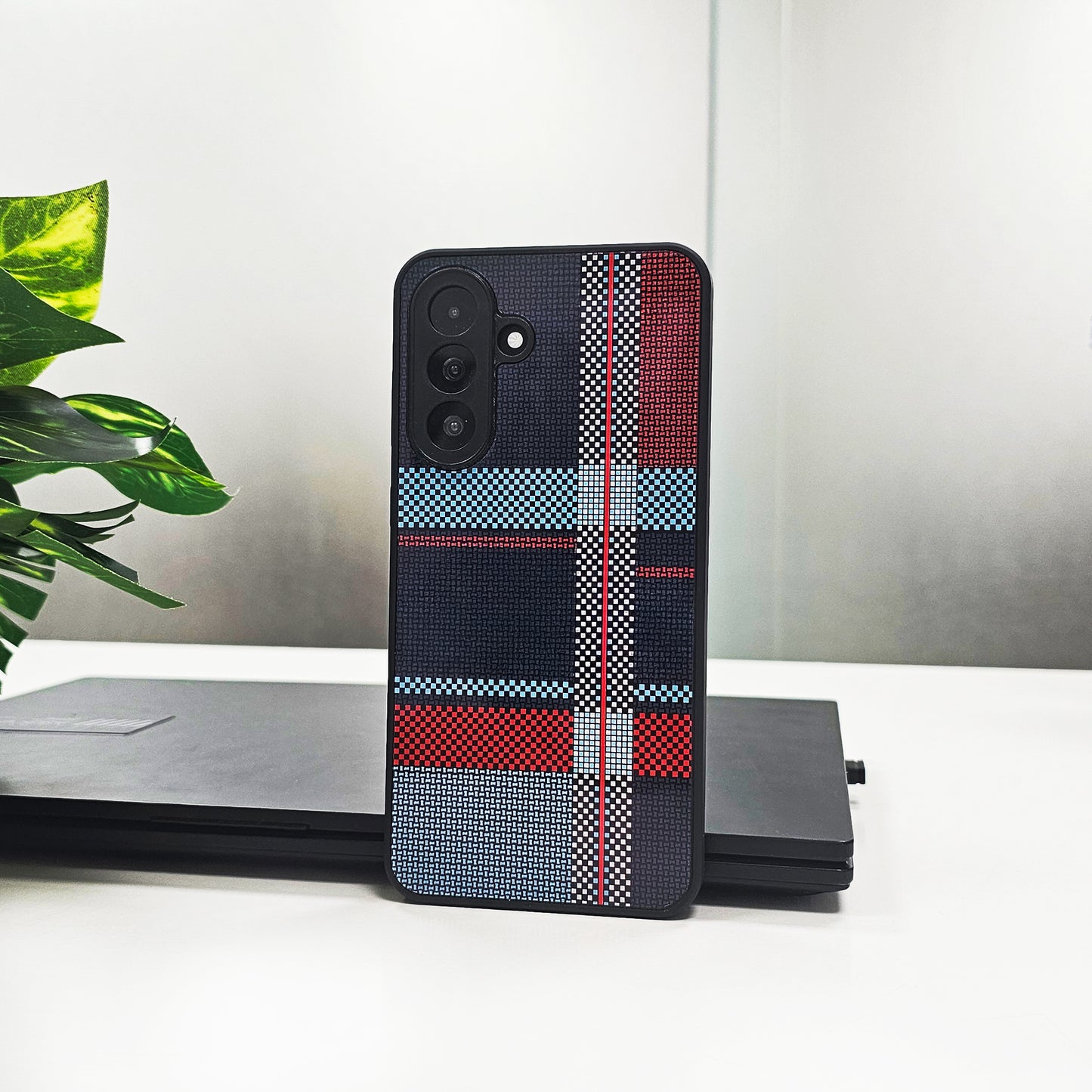 Samsung Galaxy A36 5G Luxury Grid Pattern Glass Back Shockproof Case
