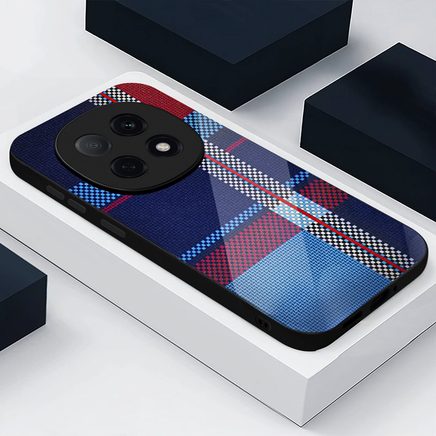 Oppo F29 Pro 5G Luxury Grid Pattern Glass Back Shockproof Case