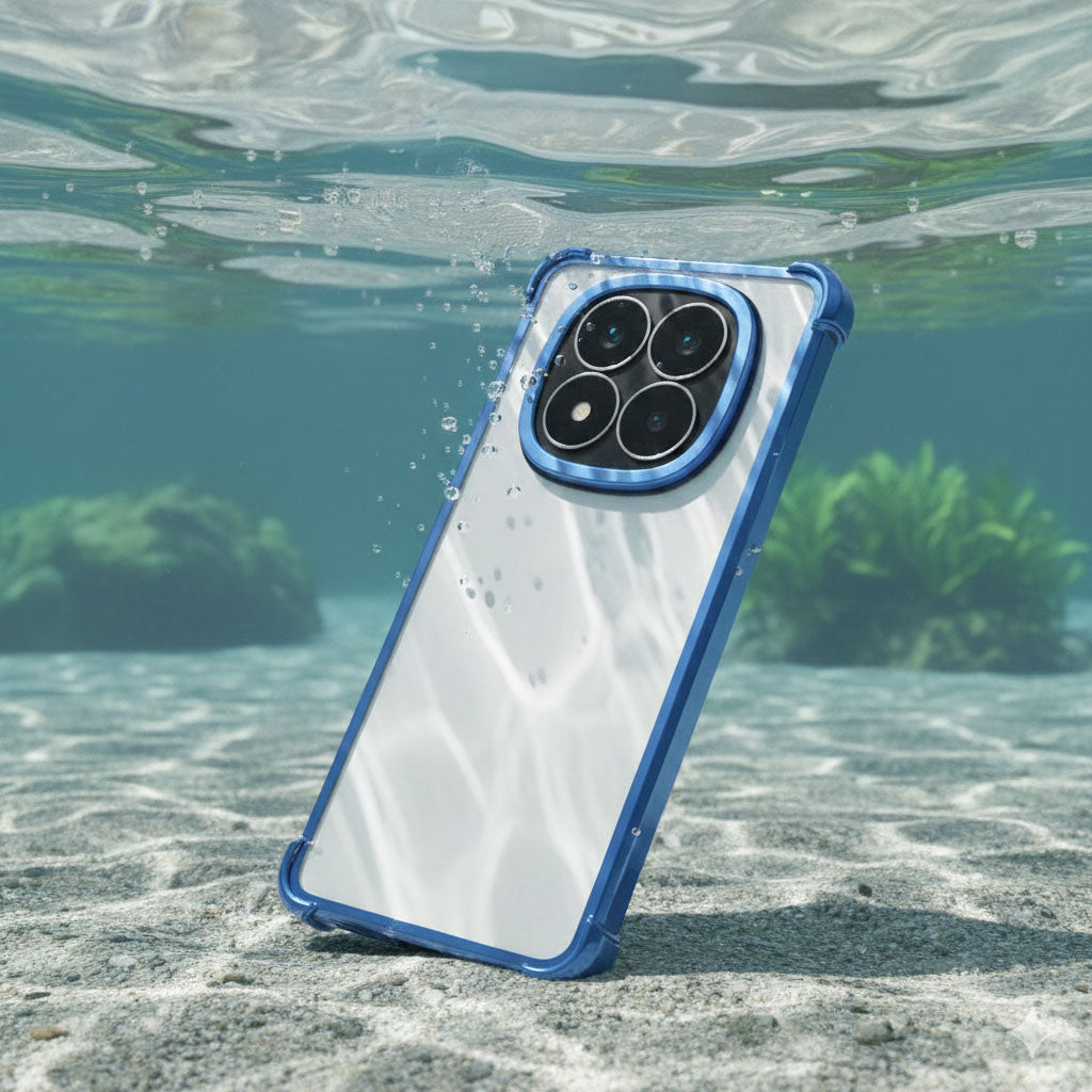 Redmi Note 14 Pro Plus 5G Phone case underwater with clear water and rocks in the background