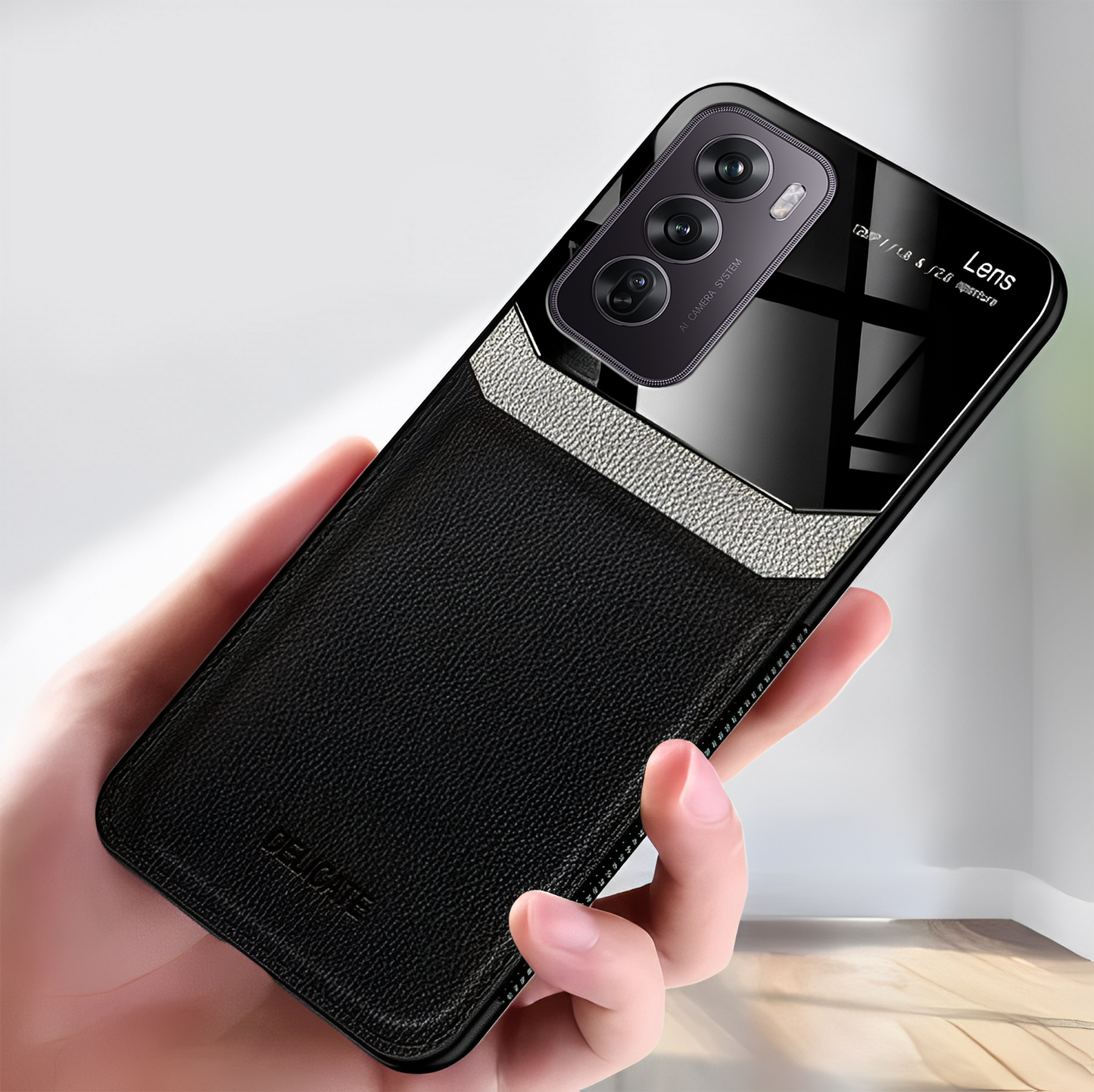 hybrid glass leather Oppo Reno12 5G case