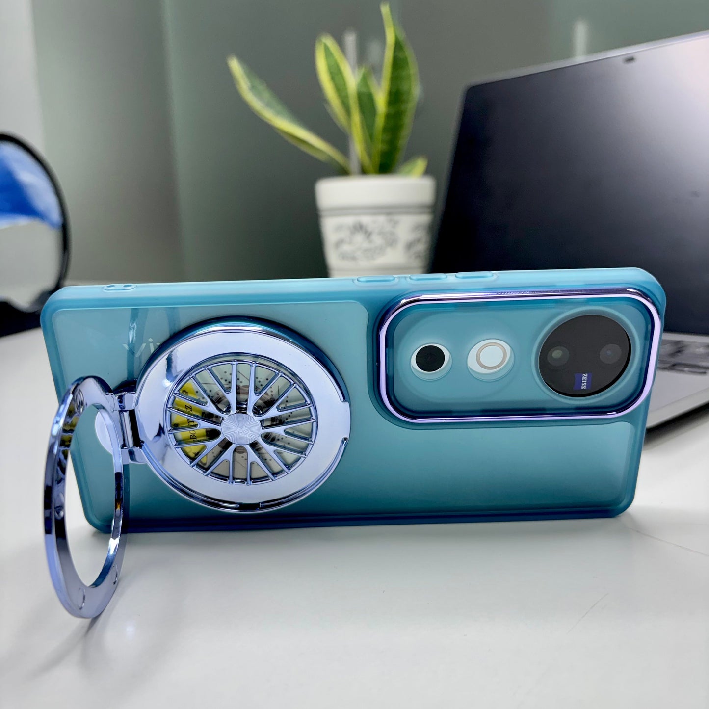 Vivo V40 Pro 5G Luxury Metal Camera Ring Protective Stress Buster Wheel 2.0 Back Cover