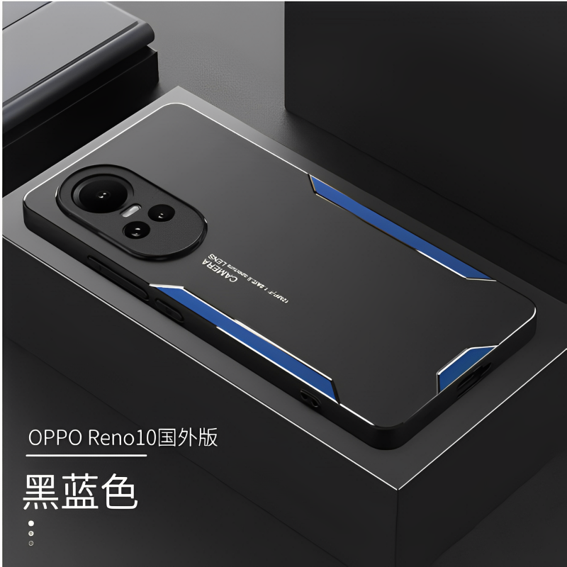 blue Oppo Reno 10 5G Luxury Aluminium Metal Frame Protective Case