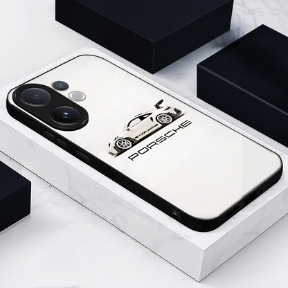 Vivo V60 5G Premium Acrylic Shockproof Glass Back Case (White Porsche)