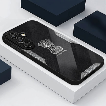 Samsung Galaxy A36 5G Premium Acrylic Shockproof Glass Back Case (Satyamev Leather)
