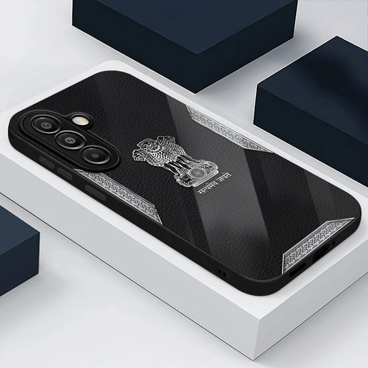 Samsung Galaxy A36 5G Premium Acrylic Shockproof Glass Back Case (Satyamev Leather)