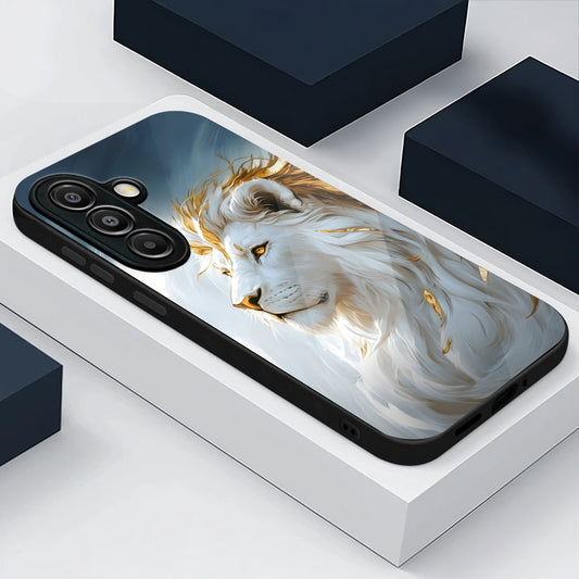 Samsung Galaxy A36 Premium Acrylic Shockproof Glass Back Case (Lion Glory)