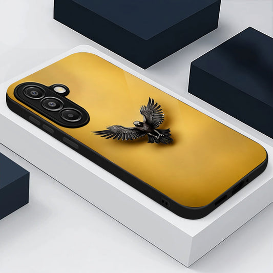 Samsung Galaxy A56 Premium Acrylic Shockproof Glass Back Case (Golden Hawk)
