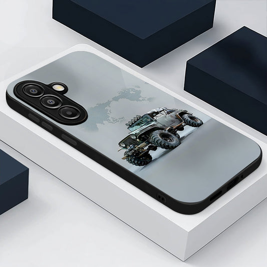 Samsung Galaxy A56 5G Premium Acrylic Shockproof Glass Back Case (OFF Road Jeep)