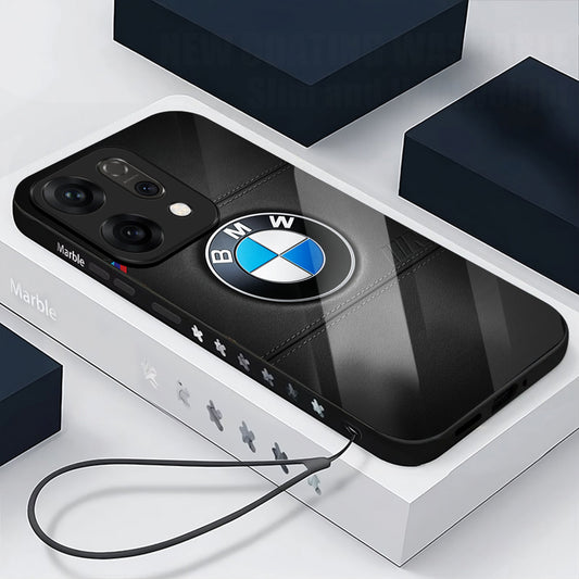 Oppo Reno14 5G Premium Acrylic Shockproof Glass Back Case (BMW LOGO)