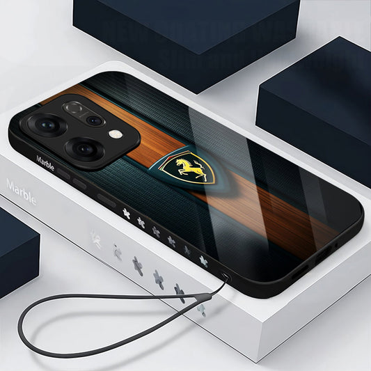 Oppo Reno14 5G Premium Acrylic Shockproof Glass Back Case (Royal Roadster)