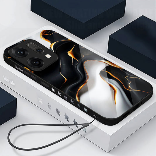 Oppo Reno14 5G Premium Acrylic Shockproof Glass Back Case (Lava Veins)