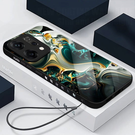 Oppo Reno14 5G Premium Acrylic Shockproof Glass Back Case (Ocean Ember)