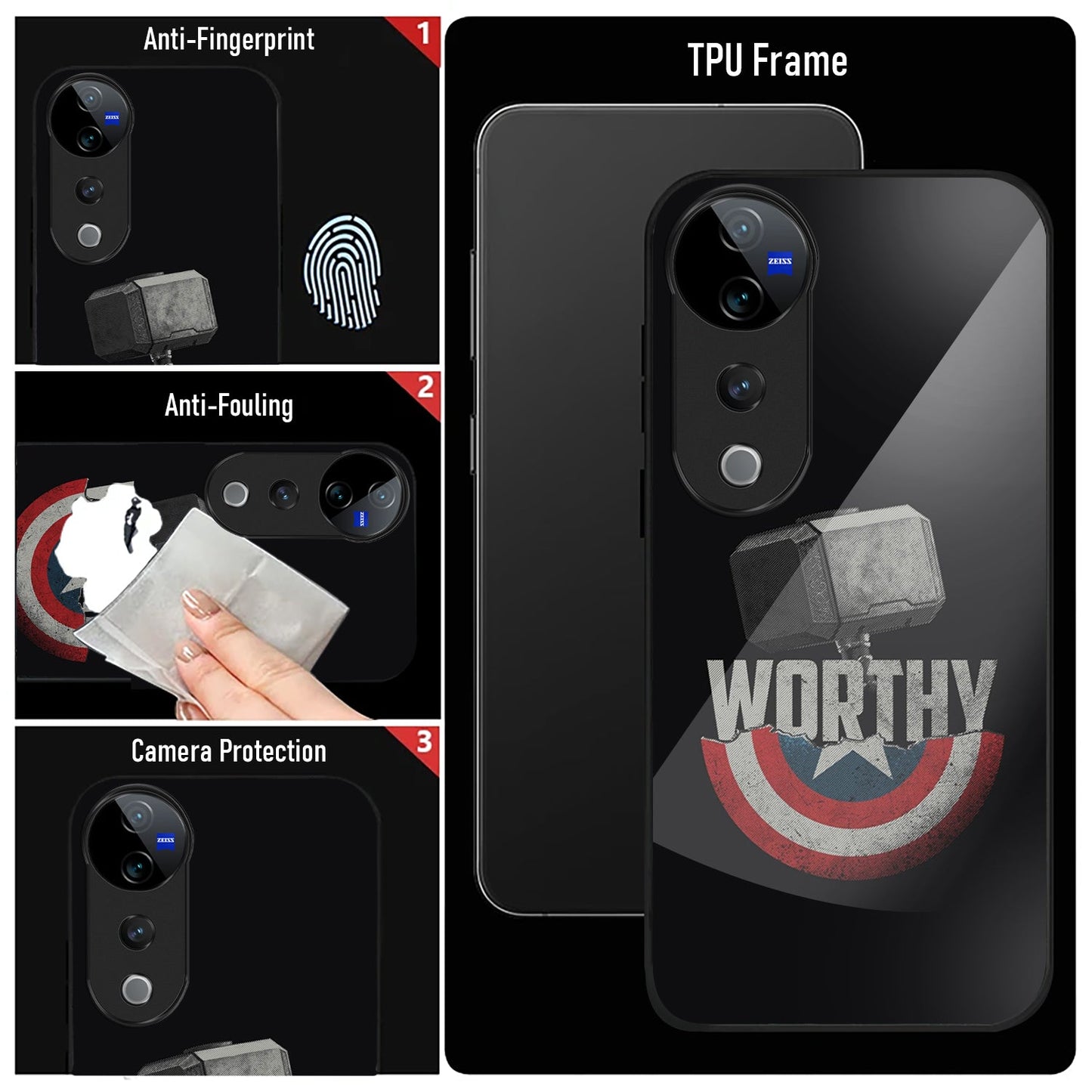 Vivo V40 Pro 5G Premium Acrylic Shockproof Glass Back Case (Worthy case)