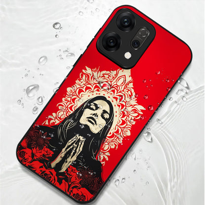 Oppo Reno 14 5G Red Divine Art Aesthetic Glass Case
