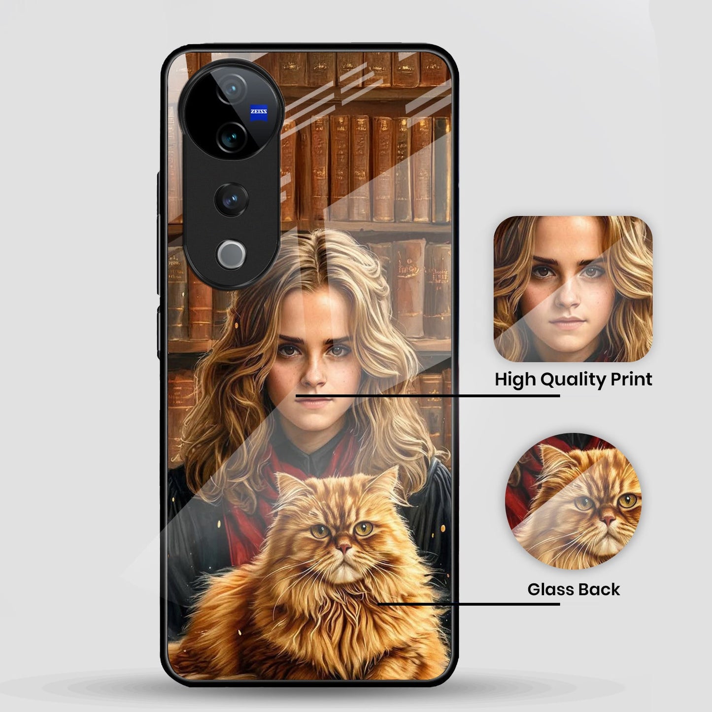 Vivo V40 Pro 5G Premium Acrylic Shockproof Glass Back Case (Hermione)