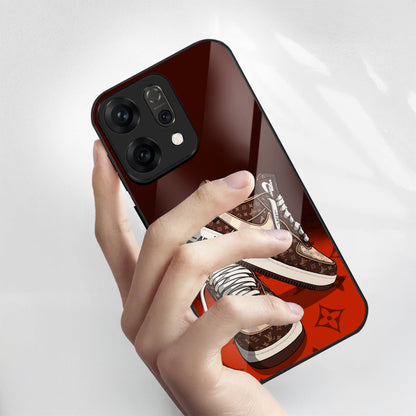 Oppo Reno 14 5G Premium Acrylic Shockproof Glass Back Case (Sneaker)