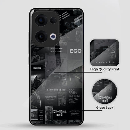 Oppo Reno 13 5G Premium Acrylic Shockproof Glass Back Case (Discipline Drive)