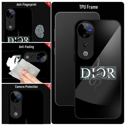 Vivo V40 Pro 5G Premium Acrylic Shockproof Glass Back Case (Dior-Inspired)