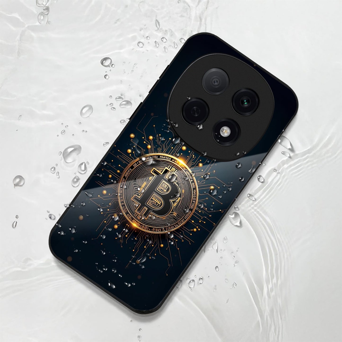 OPPO F29 Pro 5G Premium Acrylic Shockproof Glass Back Case (Bitcoin)