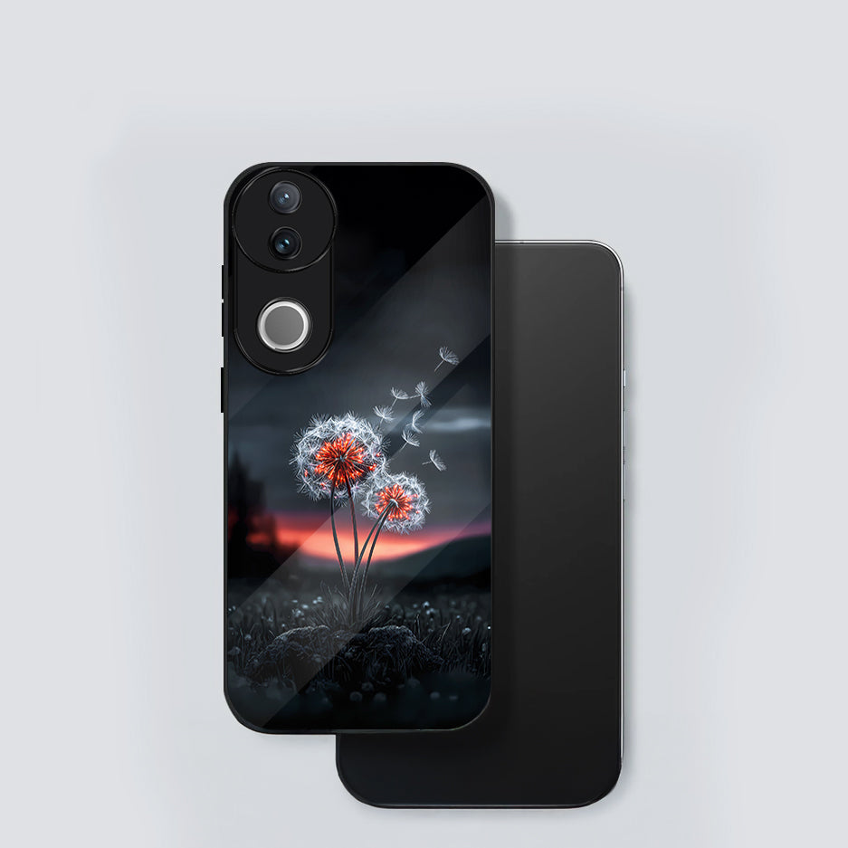 Vivo V50 5G Premium Acrylic Shockproof Glass Back Case (Dandelion Glow)