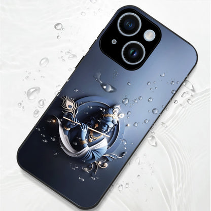 iPhone 14 Premium Acrylic Shockproof Glass Back Case ( Krishna )