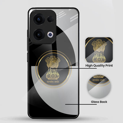 Oppo Reno 13 5G Premium Acrylic Shockproof Glass Back Case (Ashoka Pillar)