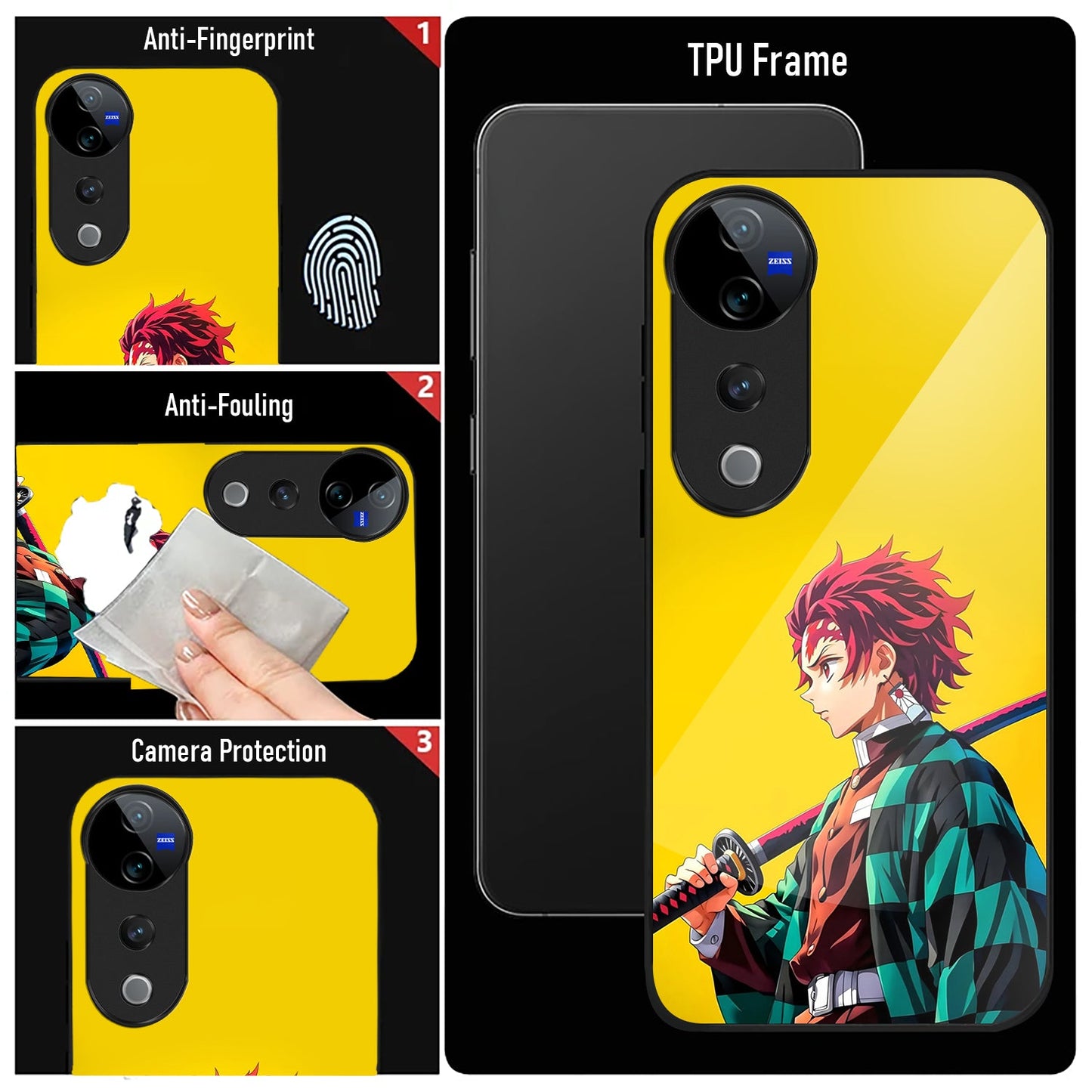 Vivo V40 Pro 5G Premium Acrylic Shockproof Glass Back Case (Sword Case)
