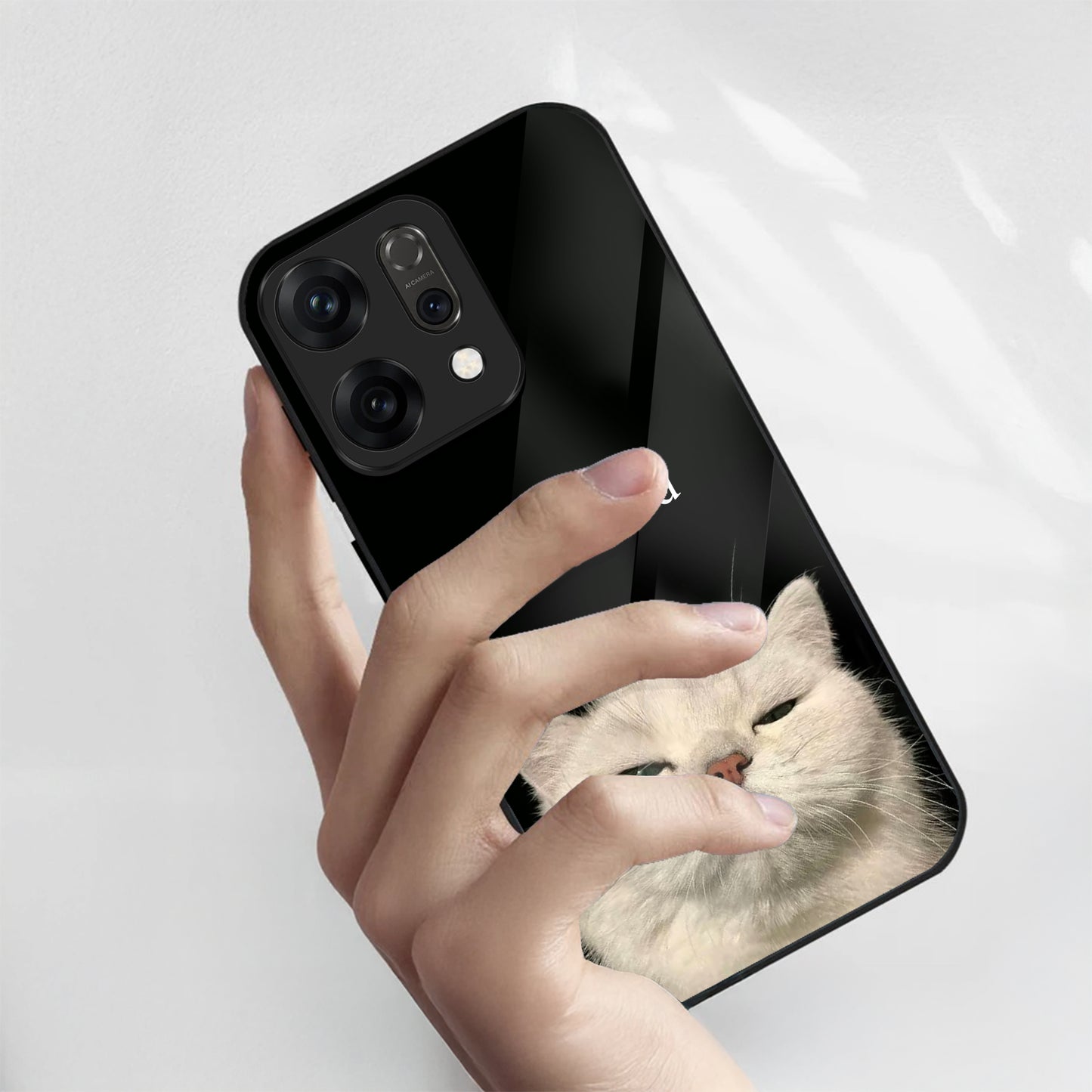 Oppo Reno 14 5G Funny Cat Meme Aesthetic Glass Case