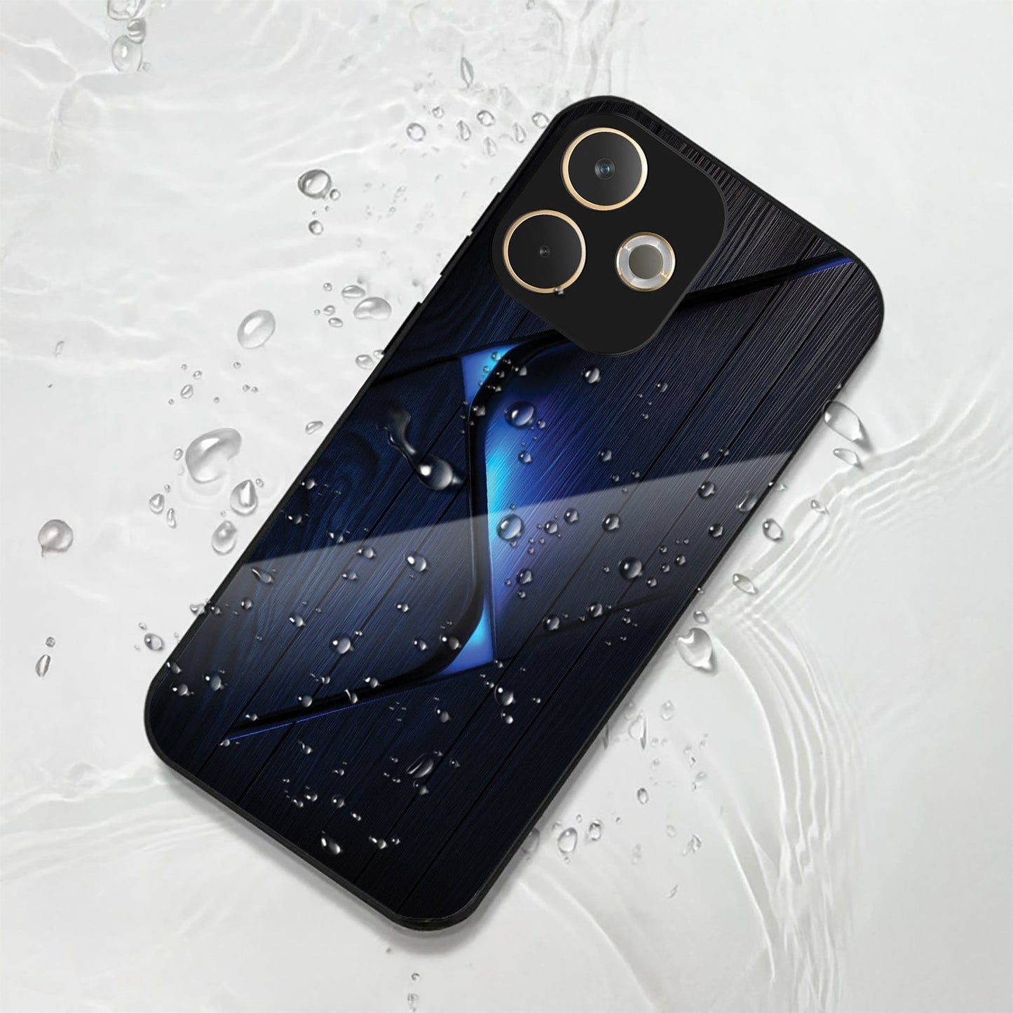 Oppo A5 Pro 5G Premium Acrylic Shockproof Glass Back Case (Blue Flame)
