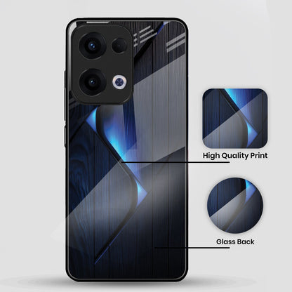 Oppo Reno 13 5G Premium Acrylic Shockproof Glass Back Case (Blue Gradient)