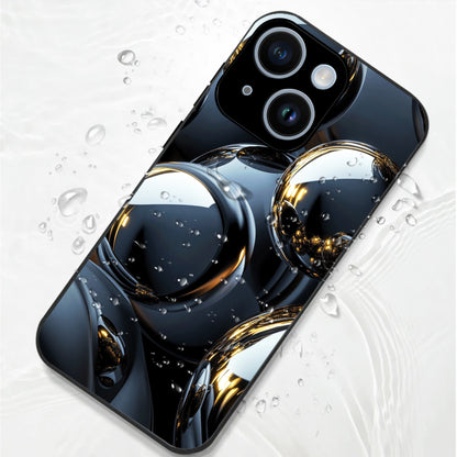 iPhone 14 Premium Acrylic Shockproof Glass Back Case (Mirror Spheres)