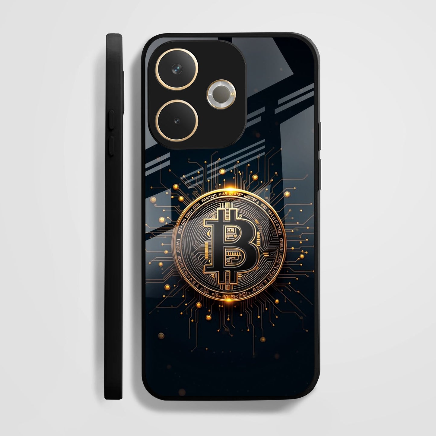 Oppo A5 Pro 5G Premium Acrylic Shockproof Glass Back Case (Bitcoin)