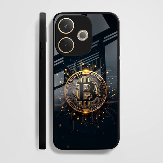 Oppo A5 Pro 5G Premium Acrylic Shockproof Glass Back Case (Bitcoin)