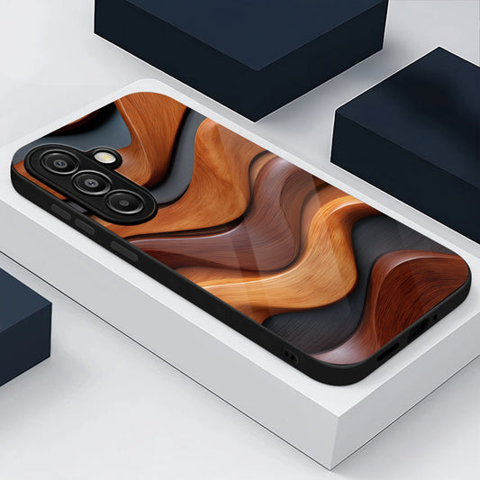 Samsung Galaxy A56 Premium Acrylic Shockproof Glass Back Case (Wood Wave)