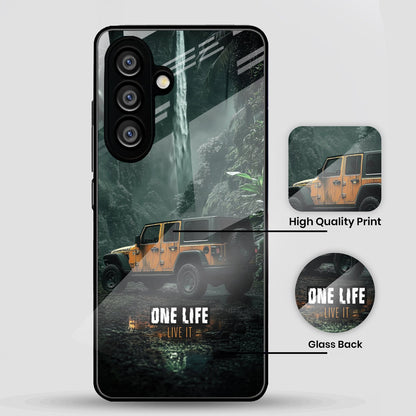 Samsung Galaxy A56 Premium Acrylic Shockproof Glass Back Case (Jeep Case)