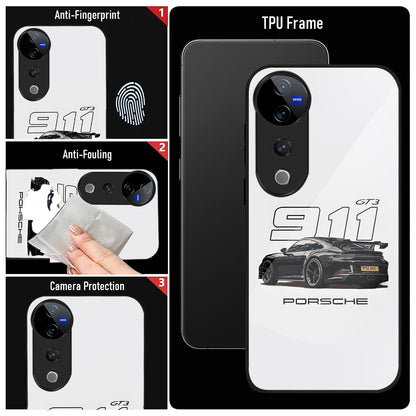 Vivo V40 Pro 5G Premium Acrylic Shockproof Glass Back Case (Porsche Case)