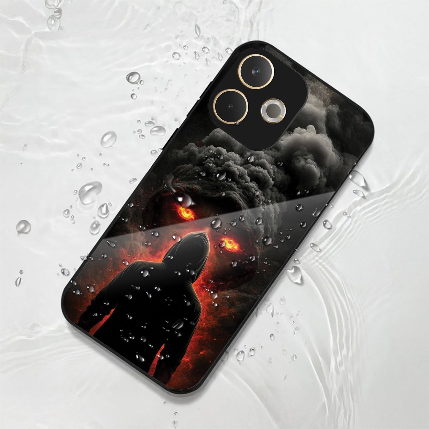 Oppo A5 Pro 5G Premium Acrylic Shockproof Glass Back Case ( Dark Shadows )