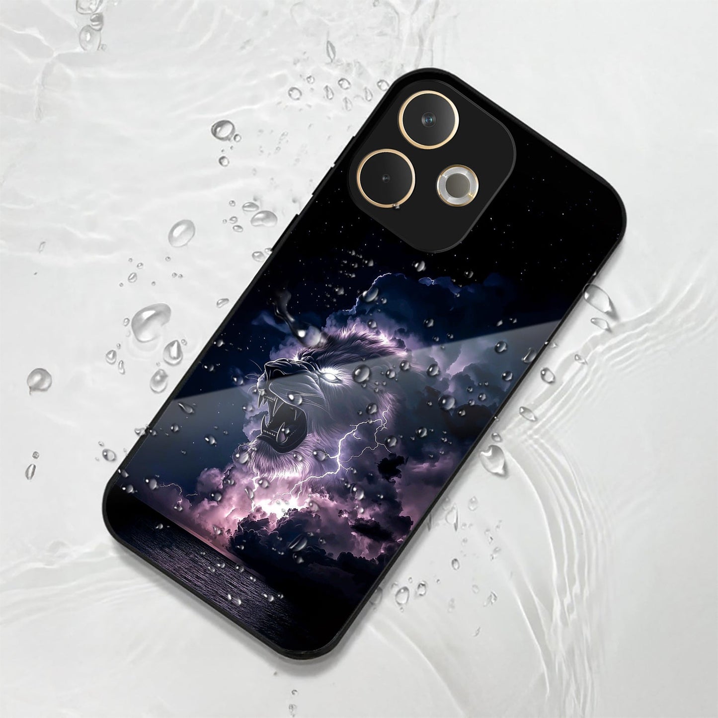 Oppo A5 Pro 5G Premium Acrylic Shockproof Glass Back Case (Sky Roar)