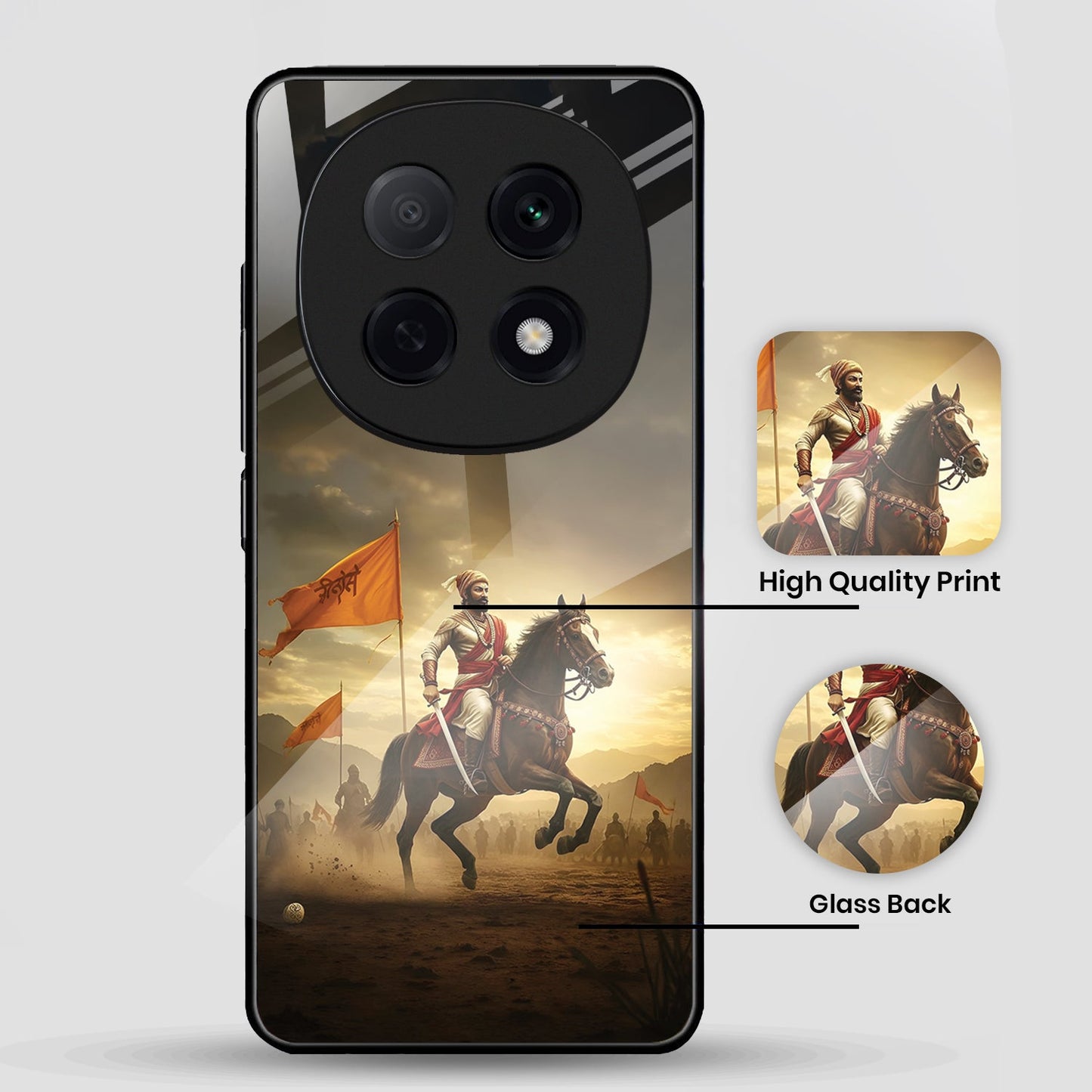 OPPO F29 Pro 5G Premium Acrylic Shockproof Glass Back Case (Maratha Pride)