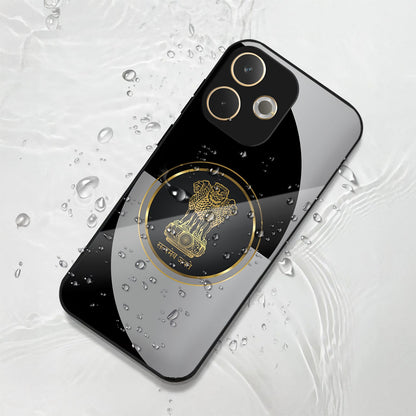 Oppo A5 Pro 5G Premium Acrylic Shockproof Glass Back Case (Satya mev jayate)