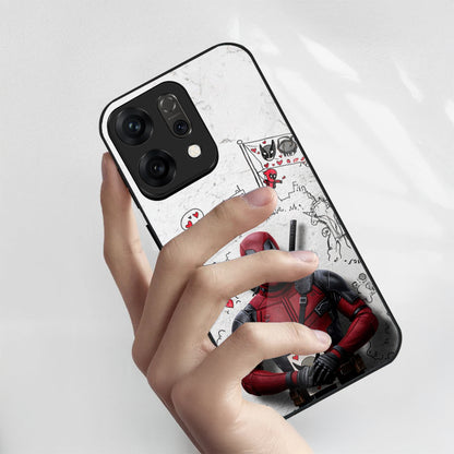 Oppo Reno 14 5G Deadpool Comic Character Design Aesthetic Glass Case