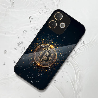 Oppo A5 Pro 5G Premium Acrylic Shockproof Glass Back Case (Bitcoin)