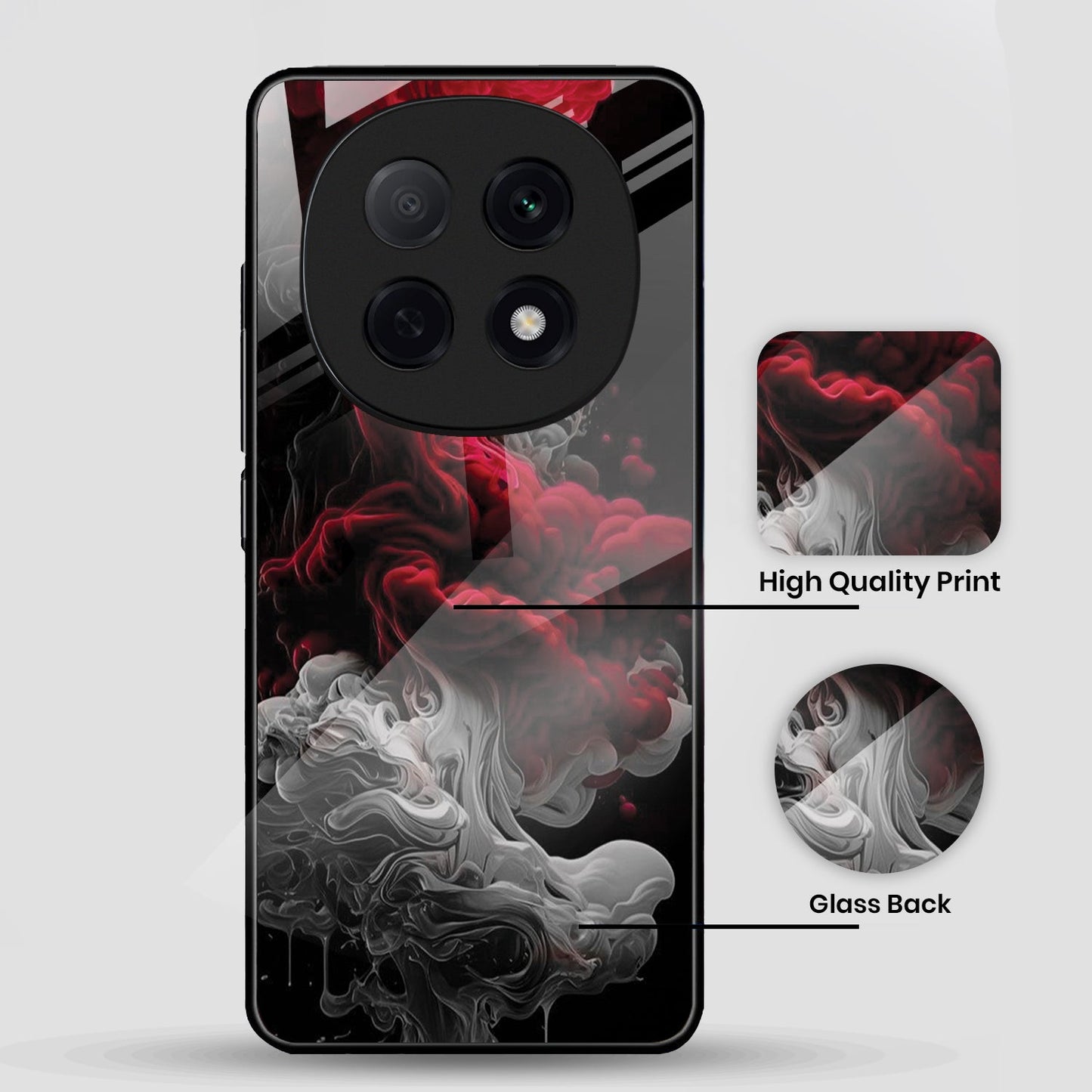OPPO F29 Pro 5G Premium Acrylic Shockproof Glass Back Case (Flame)