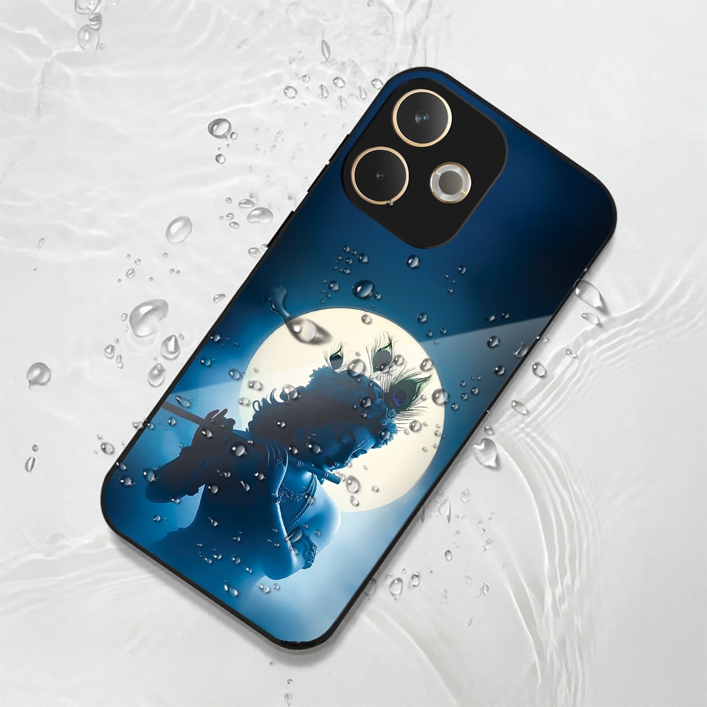 Oppo A5 Pro 5G Premium Acrylic Shockproof Glass Back Case (Lord Krishna)