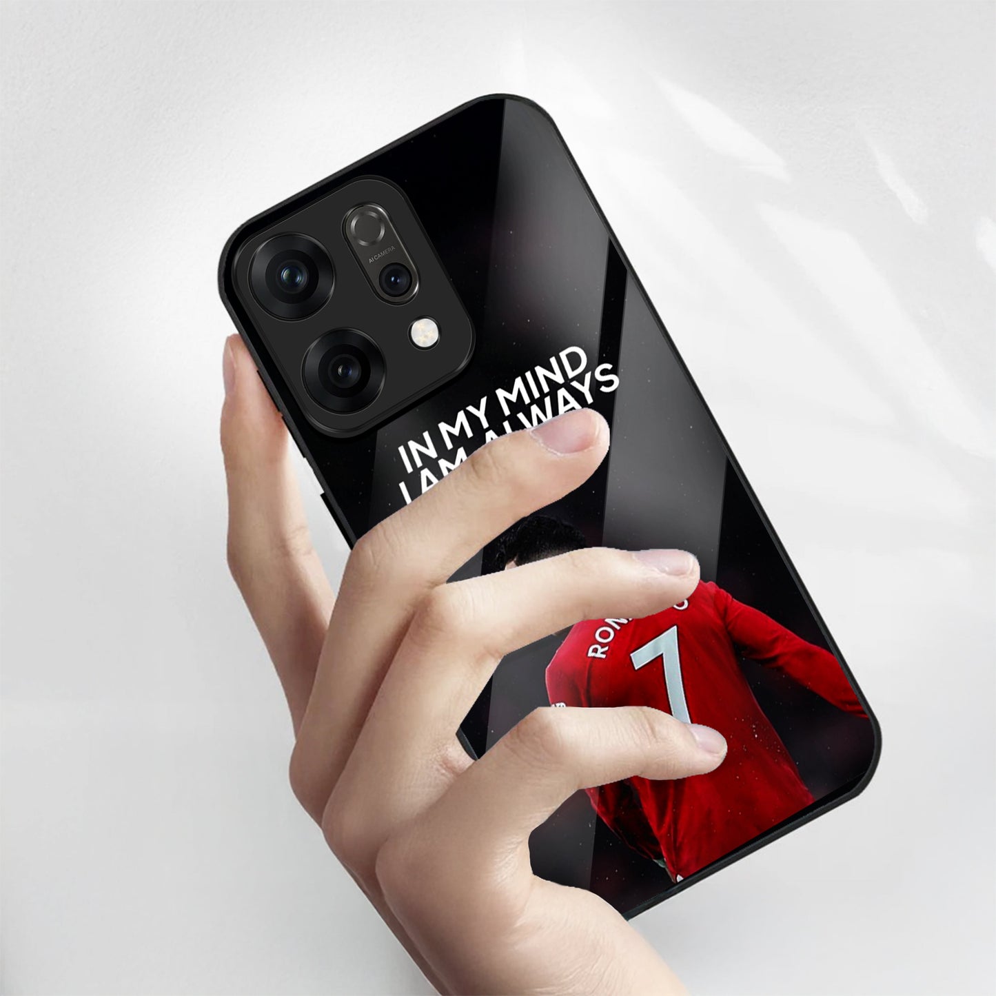 Oppo Reno 14 5G Premium Acrylic Shockproof Glass Back Case (Ronaldo)