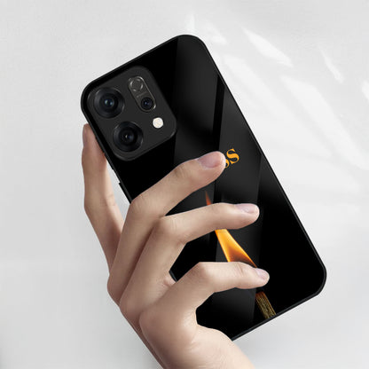 Oppo Reno 14 5G Motivational Match Flame Art Aesthetic Glass Case