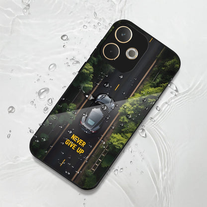 Oppo A5 Pro 5G Premium Acrylic Shockproof Glass Back Case (Never Give up)